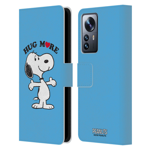 Peanuts Snoopy Hug More Leather Book Wallet Case Cover For Xiaomi 12 Pro
