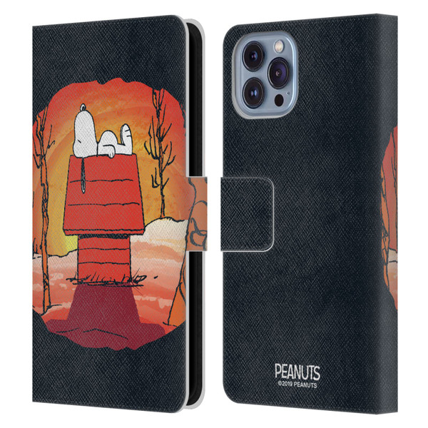 Peanuts Spooktacular Snoopy Leather Book Wallet Case Cover For Apple iPhone 14