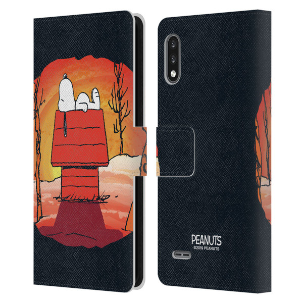 Peanuts Spooktacular Snoopy Leather Book Wallet Case Cover For LG K22