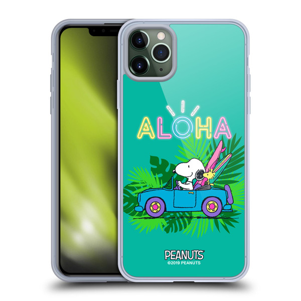 Peanuts Snoopy Aloha Disco Tropical Surf Soft Gel Case for Apple iPhone 11 Pro Max & MagSafe