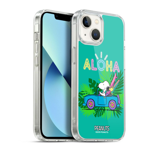 Peanuts Snoopy Aloha Disco Tropical Surf Soft Gel Case for Apple iPhone 13