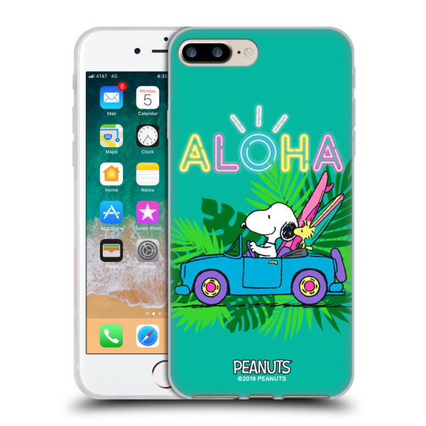 Peanuts Snoopy Aloha Disco Tropical Surf Soft Gel Case for Apple iPhone 7 Plus / iPhone 8 Plus & MagSafe