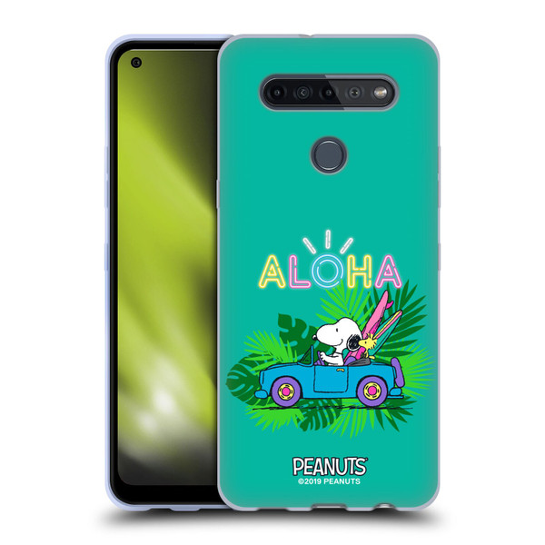Peanuts Snoopy Aloha Disco Tropical Surf Soft Gel Case for LG K51S