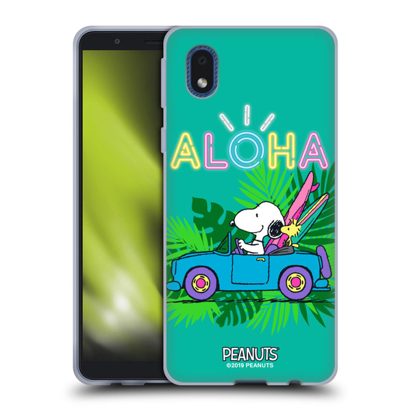 Peanuts Snoopy Aloha Disco Tropical Surf Soft Gel Case for Samsung Galaxy A01 Core (2020)