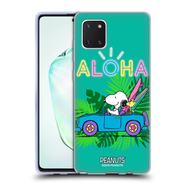 Peanuts Snoopy Aloha Disco Tropical Surf Soft Gel Case for Samsung Galaxy Note10 Lite