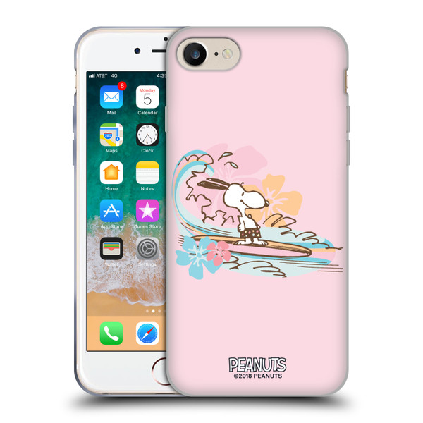 Peanuts Beach Snoopy Surf Soft Gel Case for Apple iPhone 7 / 8 / SE 2020 & 2022