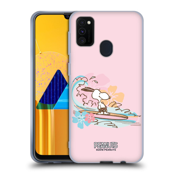 Peanuts Beach Snoopy Surf Soft Gel Case for Samsung Galaxy M30s (2019)/M21 (2020)
