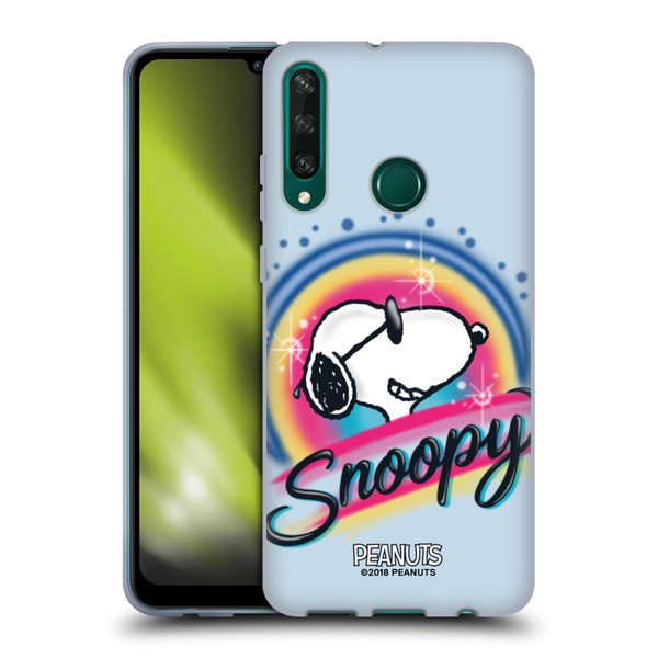 Peanuts Snoopy Boardwalk Airbrush Colourful Sunglasses Soft Gel Case for Huawei Y6p