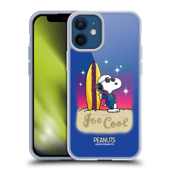 Peanuts Snoopy Boardwalk Airbrush Joe Cool Surf Soft Gel Case for Apple iPhone 12 Mini & MagSafe