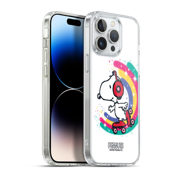 Peanuts Snoopy Boardwalk Airbrush Colourful Skating Soft Gel Case for Apple iPhone 13 Pro Max & MagSafe