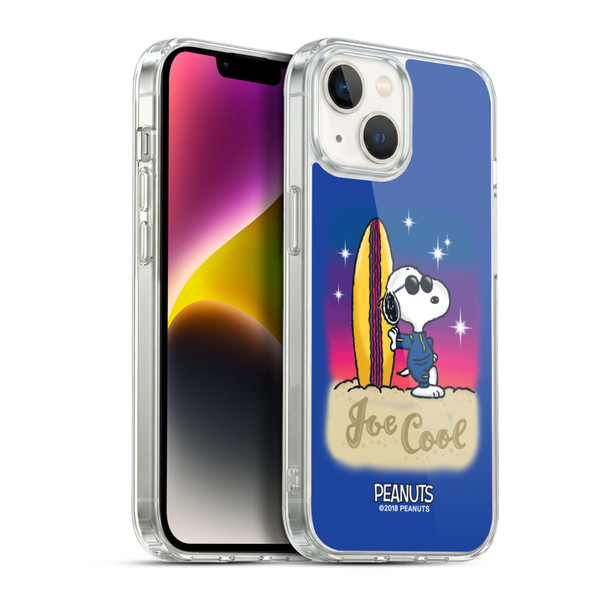 Peanuts Snoopy Boardwalk Airbrush Joe Cool Surf Soft Gel Case for Apple iPhone 14