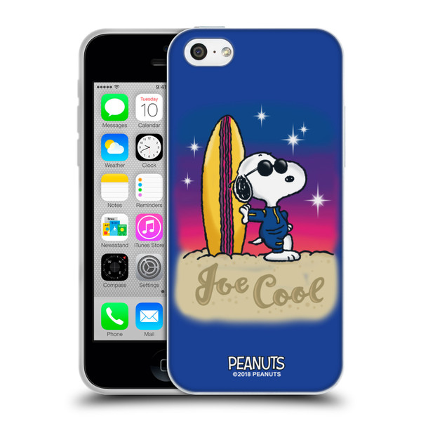 Peanuts Snoopy Boardwalk Airbrush Joe Cool Surf Soft Gel Case for Apple iPhone 5c
