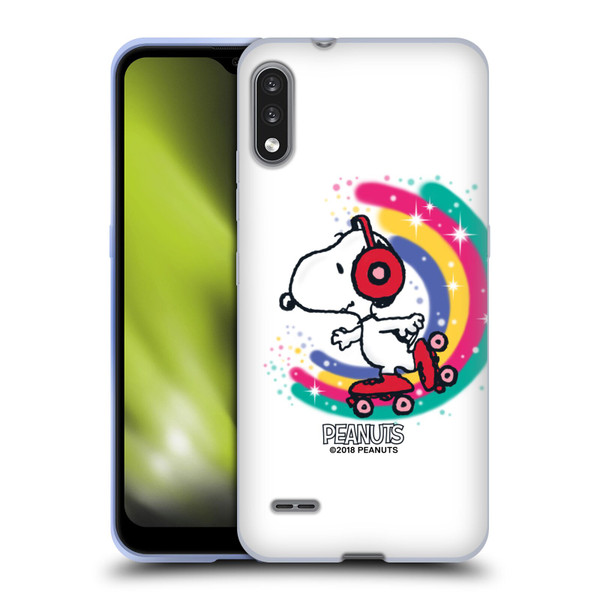 Peanuts Snoopy Boardwalk Airbrush Colourful Skating Soft Gel Case for LG K22