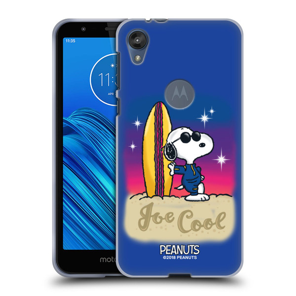 Peanuts Snoopy Boardwalk Airbrush Joe Cool Surf Soft Gel Case for Motorola Moto E6