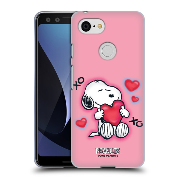 Peanuts Snoopy Boardwalk Airbrush XOXO Soft Gel Case for Google Pixel 3