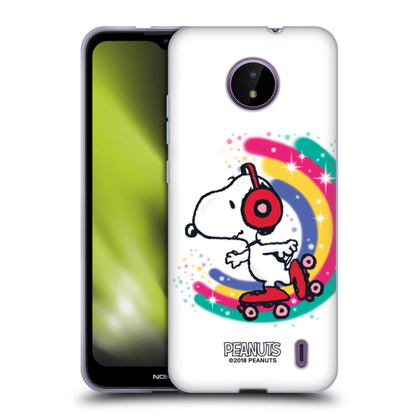 Peanuts Snoopy Boardwalk Airbrush Colourful Skating Soft Gel Case for Nokia C10 / C20