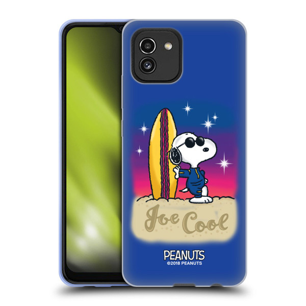Peanuts Snoopy Boardwalk Airbrush Joe Cool Surf Soft Gel Case for Samsung Galaxy A03 (2021)