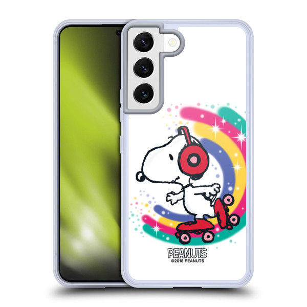 Peanuts Snoopy Boardwalk Airbrush Colourful Skating Soft Gel Case for Samsung Galaxy S22 5G