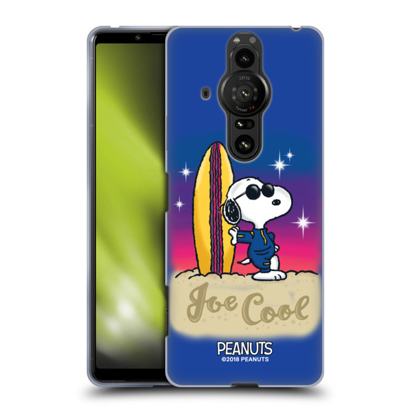 Peanuts Snoopy Boardwalk Airbrush Joe Cool Surf Soft Gel Case for Sony Xperia Pro-I