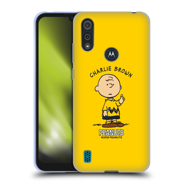 Peanuts Characters Charlie Brown Soft Gel Case for Motorola Moto E6s (2020)