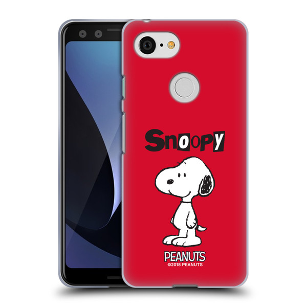 Peanuts Characters Snoopy Soft Gel Case for Google Pixel 3