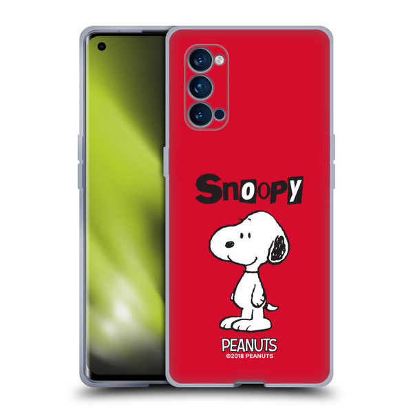 Peanuts Characters Snoopy Soft Gel Case for OPPO Reno 4 Pro 5G