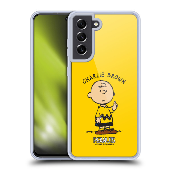 Peanuts Characters Charlie Brown Soft Gel Case for Samsung Galaxy S21 FE 5G & MagSafe