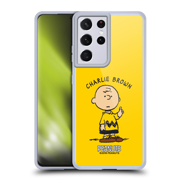 Peanuts Characters Charlie Brown Soft Gel Case for Samsung Galaxy S21 Ultra 5G & MagSafe