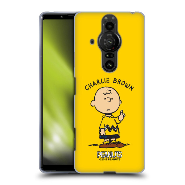 Peanuts Characters Charlie Brown Soft Gel Case for Sony Xperia Pro-I