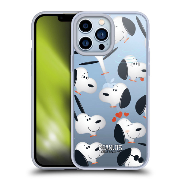 Peanuts Character Patterns Snoopy Soft Gel Case for Apple iPhone 13 Pro Max & MagSafe