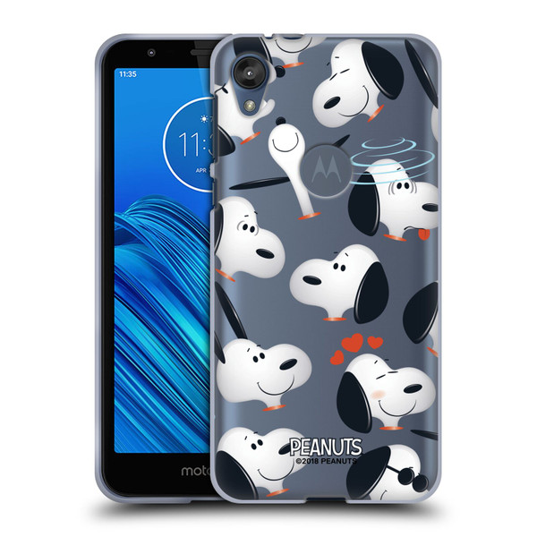 Peanuts Character Patterns Snoopy Soft Gel Case for Motorola Moto E6