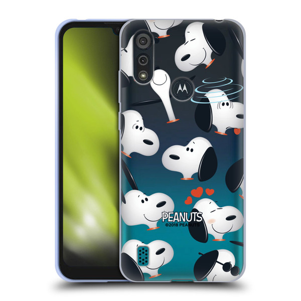 Peanuts Character Patterns Snoopy Soft Gel Case for Motorola Moto E6s (2020)