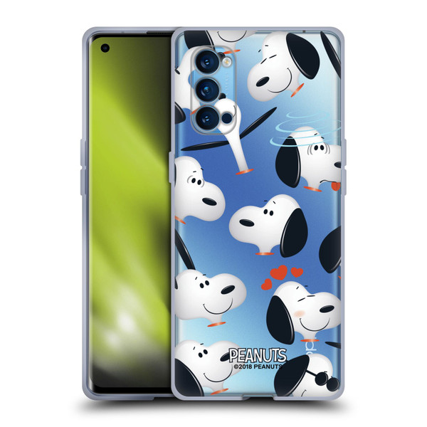 Peanuts Character Patterns Snoopy Soft Gel Case for OPPO Reno 4 Pro 5G