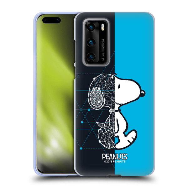 Peanuts Halfs And Laughs Snoopy Geometric Soft Gel Case for Huawei P40 5G
