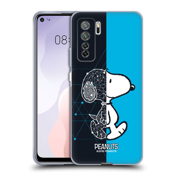 Peanuts Halfs And Laughs Snoopy Geometric Soft Gel Case for Huawei Nova 7 SE/P40 Lite 5G
