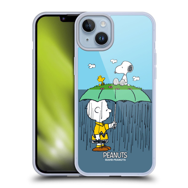 Peanuts Halfs And Laughs Charlie, Snoppy & Woodstock Soft Gel Case for Apple iPhone 14 Plus