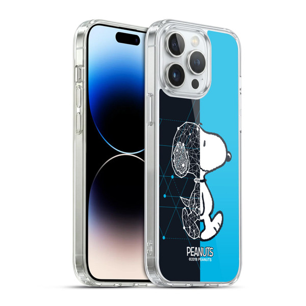 Peanuts Halfs And Laughs Snoopy Geometric Soft Gel Case for Apple iPhone 14 Pro Max & MagSafe