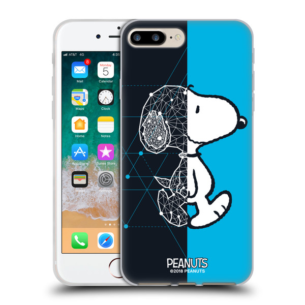 Peanuts Halfs And Laughs Snoopy Geometric Soft Gel Case for Apple iPhone 7 Plus / iPhone 8 Plus & MagSafe