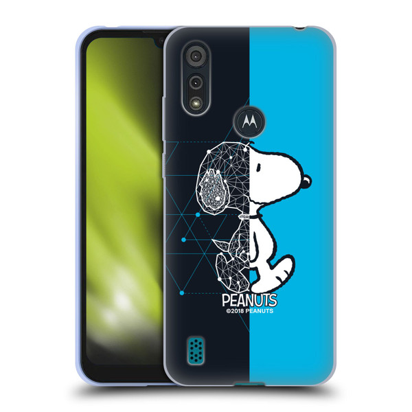 Peanuts Halfs And Laughs Snoopy Geometric Soft Gel Case for Motorola Moto E6s (2020)
