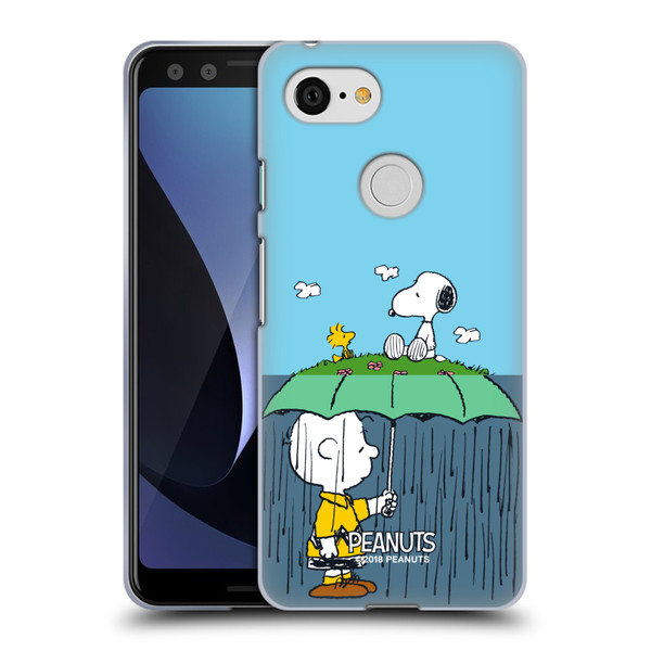 Peanuts Halfs And Laughs Charlie, Snoppy & Woodstock Soft Gel Case for Google Pixel 3