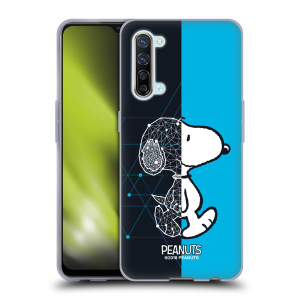 Peanuts Halfs And Laughs Snoopy Geometric Soft Gel Case for OPPO Find X2 Lite 5G