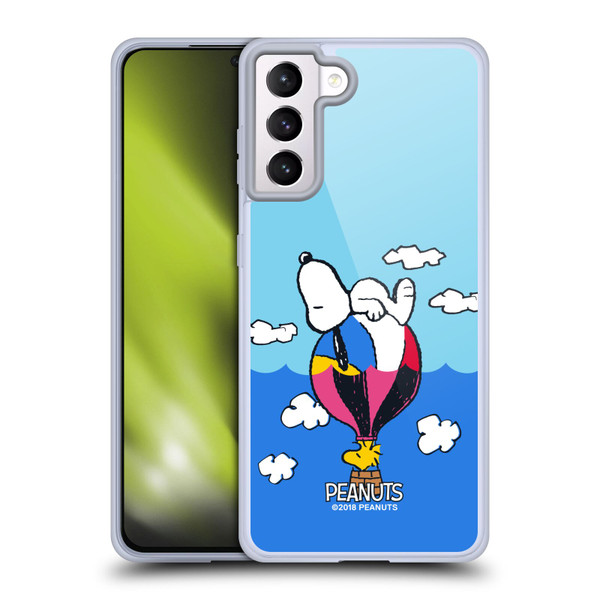 Peanuts Halfs And Laughs Snoopy & Woodstock Balloon Soft Gel Case for Samsung Galaxy S21+ 5G Peanuts Halfs And Laughs Snoopy & Woodstock Balloon Soft Gel Case for Samsung Galaxy S21+ 5G