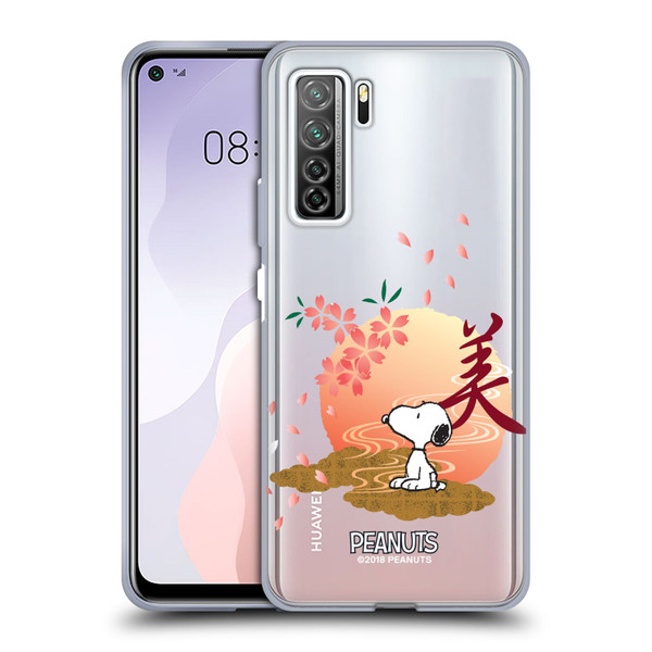 Peanuts Oriental Snoopy Sakura Soft Gel Case for Huawei Nova 7 SE/P40 Lite 5G