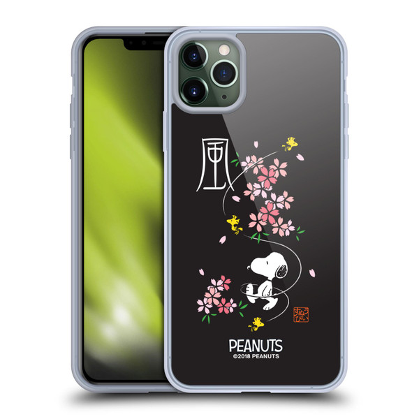 Peanuts Oriental Snoopy Cherry Blossoms Soft Gel Case for Apple iPhone 11 Pro Max & MagSafe
