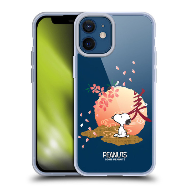 Peanuts Oriental Snoopy Sakura Soft Gel Case for Apple iPhone 12 Mini