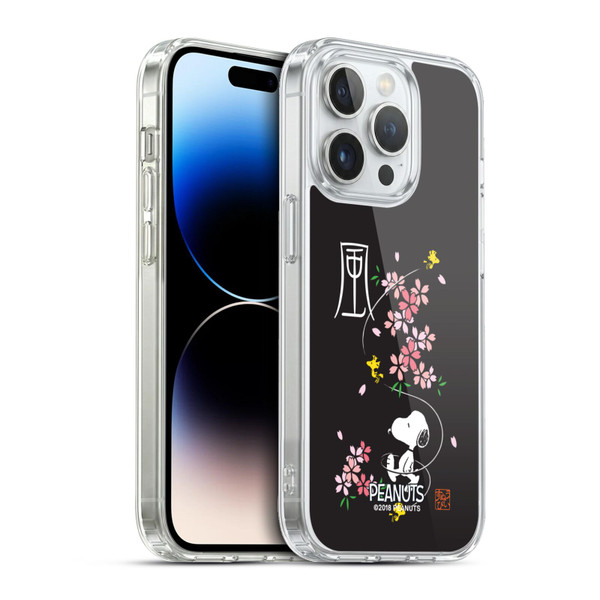 Peanuts Oriental Snoopy Cherry Blossoms Soft Gel Case for Apple iPhone 13 Pro & MagSafe