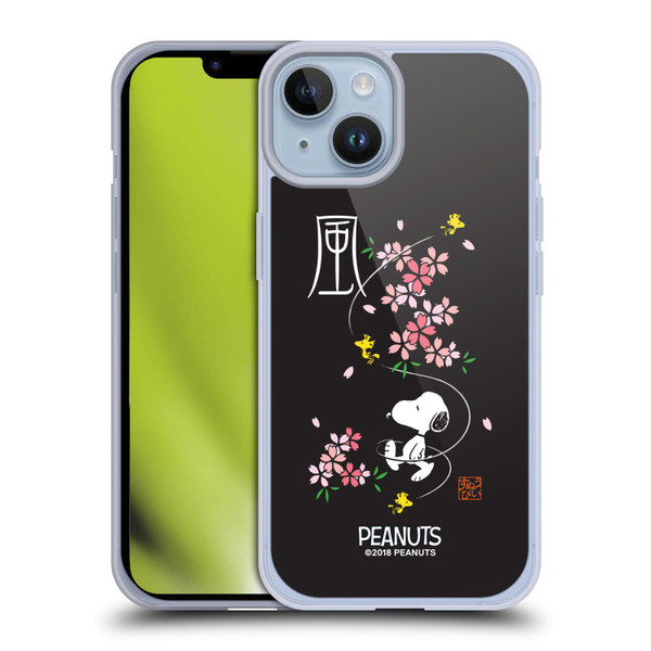 Peanuts Oriental Snoopy Cherry Blossoms Soft Gel Case for Apple iPhone 14 & MagSafe