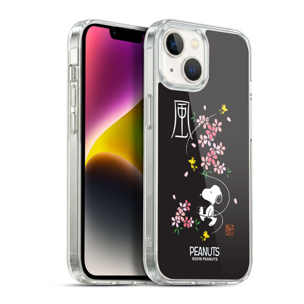Peanuts Oriental Snoopy Cherry Blossoms Soft Gel Case for Apple iPhone 14