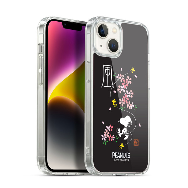 Peanuts Oriental Snoopy Cherry Blossoms Soft Gel Case for Apple iPhone 14 Plus & MagSafe