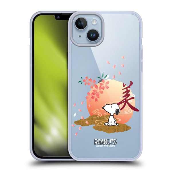 Peanuts Oriental Snoopy Sakura Soft Gel Case for Apple iPhone 14 Plus & MagSafe